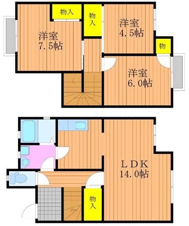 西川原駅 徒歩10分 1階の物件間取画像